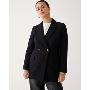 J.Crew Evening blazer-jacket in Italian double-cloth wool blend Black Size 4